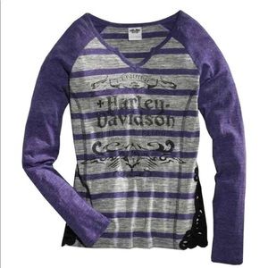 Harley-Davidson® Women's Crochet Accent L/S Top